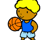 Disegno Giocatore di pallacanestro  pitturato su entony e franci