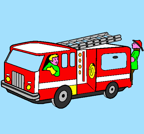 Pompieri sul camion 
