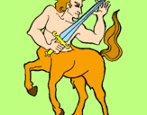 Disegno Centauro  pitturato su alessia e elisa