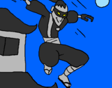 Disegno Ninja II pitturato su giangy