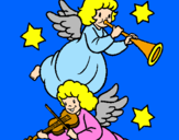 Disegno Angeli musicisti  pitturato su giangy