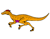Disegno Velociraptor  pitturato su mattia