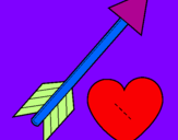 Disegno Freccia e cuore  pitturato su ruggero