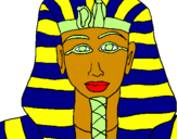 Disegno Tutankamon pitturato su arianna