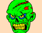 Disegno Zombie pitturato su f4