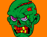 Disegno Zombie pitturato su alessia