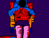 Disegno Astronauta  pitturato su alex