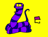 Disegno Serpente  pitturato su robby
