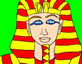 Disegno Tutankamon pitturato su gemma