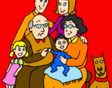 Disegno Famiglia pitturato su famiglia unita!