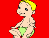 Disegno Bebè II pitturato su tommaso