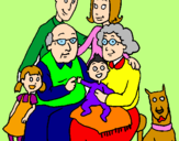 Disegno Famiglia pitturato su alexandra  tigaroi