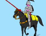 Disegno Cavallerizzo a cavallo  pitturato su cristian