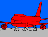 Disegno Aereo in pista  pitturato su richi aereo 3