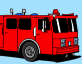 Disegno Camion dei pompieri pitturato su mario