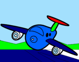Disegno Aereo in fase di atterraggio  pitturato su alberto_aereo