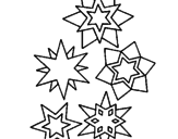 Disegno Fiocchi di neve pitturato su stelle