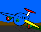 Disegno Aereo in fase di atterraggio  pitturato su alberto_aereo_2