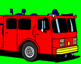 Disegno Camion dei pompieri pitturato su acio e didda