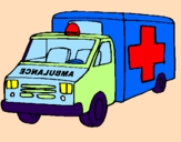Disegno Ambulanza  pitturato su LUCIA E NICOLA