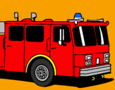Disegno Camion dei pompieri pitturato su MARCO