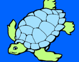 Disegno Tartaruga  pitturato su dinisauro 1
