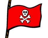 Disegno Bandiera dei pirati pitturato su BANDIERA