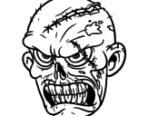 Disegno Zombie pitturato su HORROR