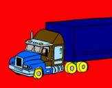 Disegno Camion trailer  pitturato su lorenzo