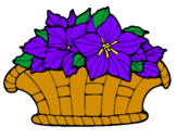 Disegno Paniere di fiori 8 pitturato su fiore dentro un cesto