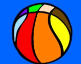 Disegno Pallone da pallacanestro pitturato su lorenzo 08