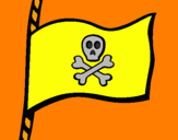 Disegno Bandiera dei pirati pitturato su matteo