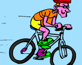Disegno Ciclismo pitturato su lorena