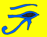 Disegno Occhio di Horus  pitturato su LORENZO