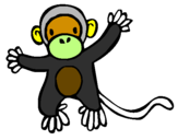 Disegno Scimmietta pitturato su sofia