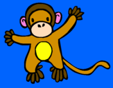 Disegno Scimmietta pitturato su gabriele