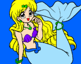 Disegno Sirena pitturato su Lisa
