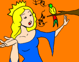 Disegno Principessa che canta pitturato su Ginevra