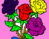 Disegno Mazzo di rose  pitturato su Sissy3