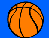 Disegno Pallone da pallacanestro pitturato su dalila