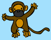 Disegno Scimmietta pitturato su MARTINA