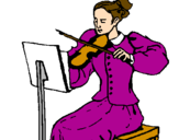Disegno Dama violinista  pitturato su allegra
