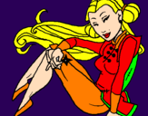 Disegno Principessa ninja  pitturato su bella