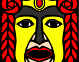 Disegno Maschera Maya pitturato su giorgio