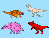 Disegno Dinosauri di terra  pitturato su stefano z