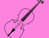 Disegno Violino pitturato su giulio