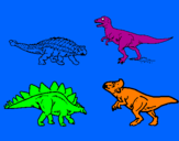 Disegno Dinosauri di terra  pitturato su Boris