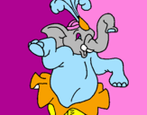 Disegno Elefante che balla  pitturato su GAIA