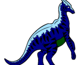 Disegno Parasaurolophus a strisce  pitturato su paola