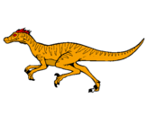 Disegno Velociraptor  pitturato su Gabriele